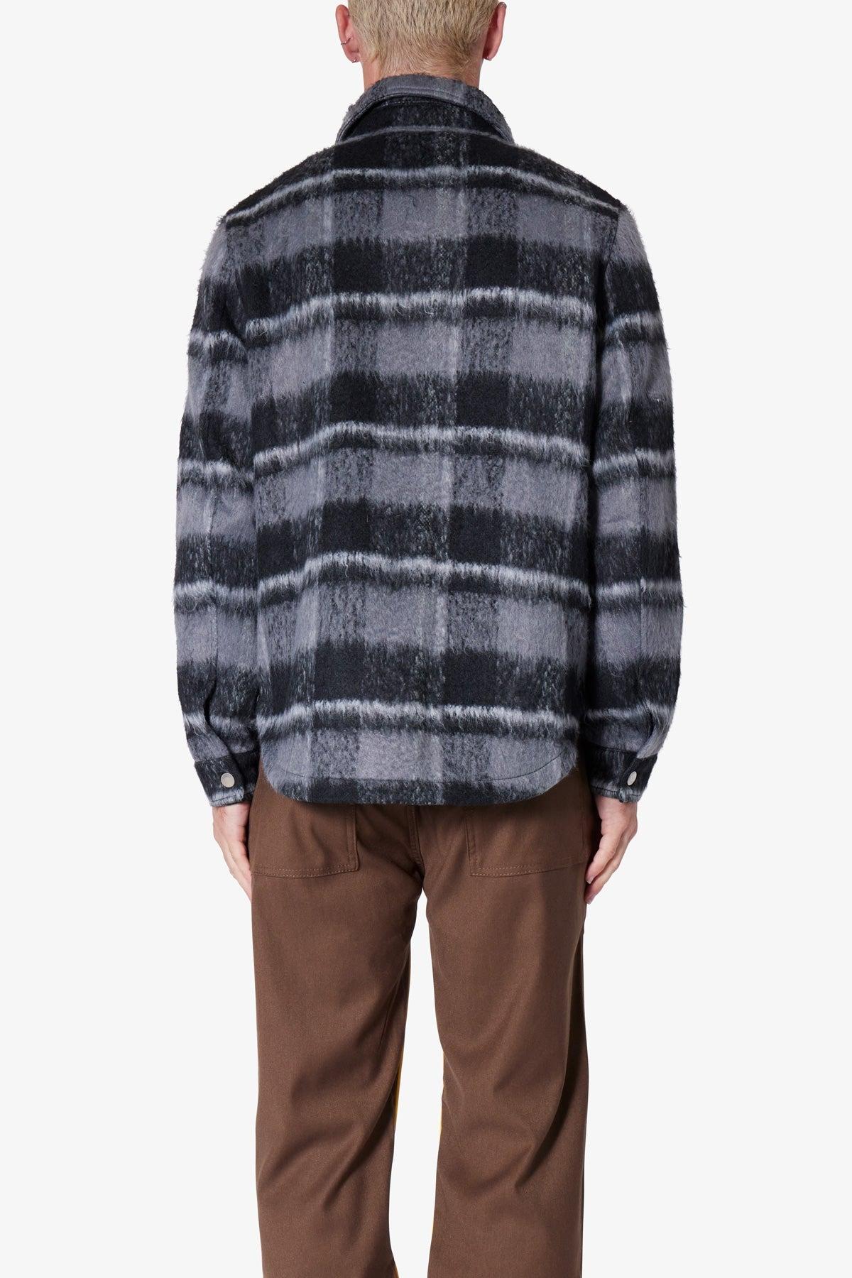 Brushed Flannel Jacket - Black/Grey Product Image