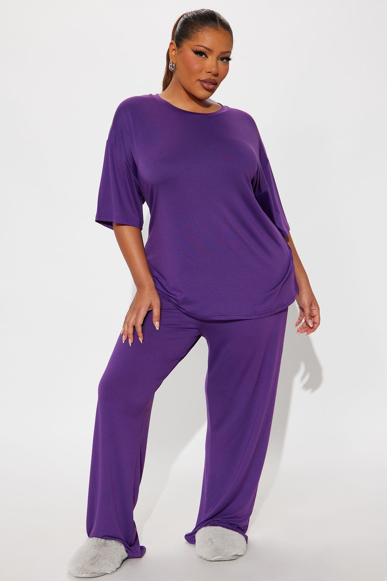 Relax Mood PJ Pant Set - Eggplant Female Product Image