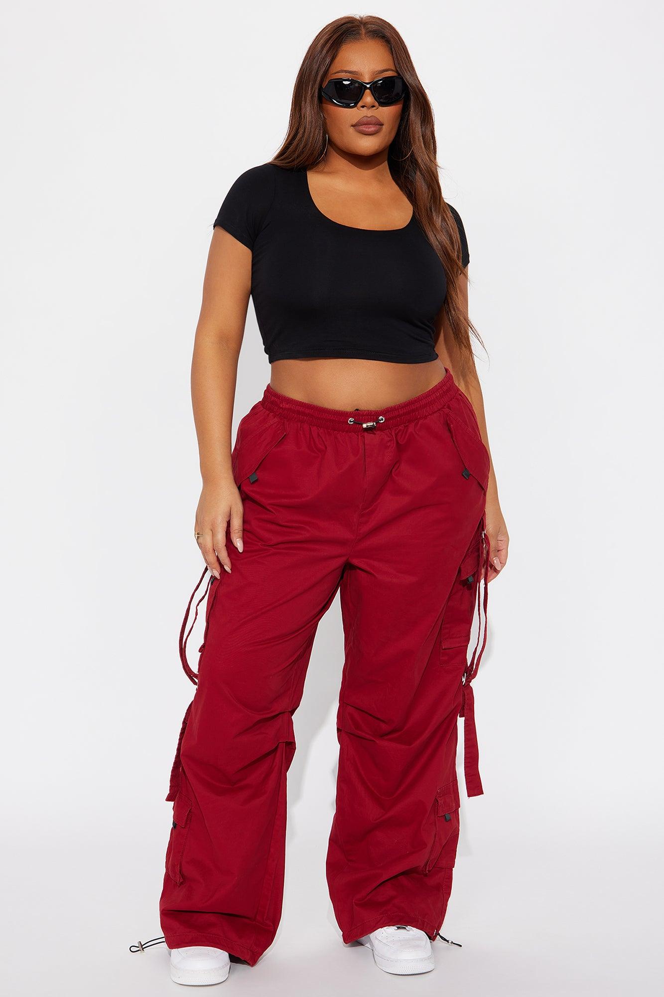 Don't Mess Around Cargo Pant - Red Female Product Image
