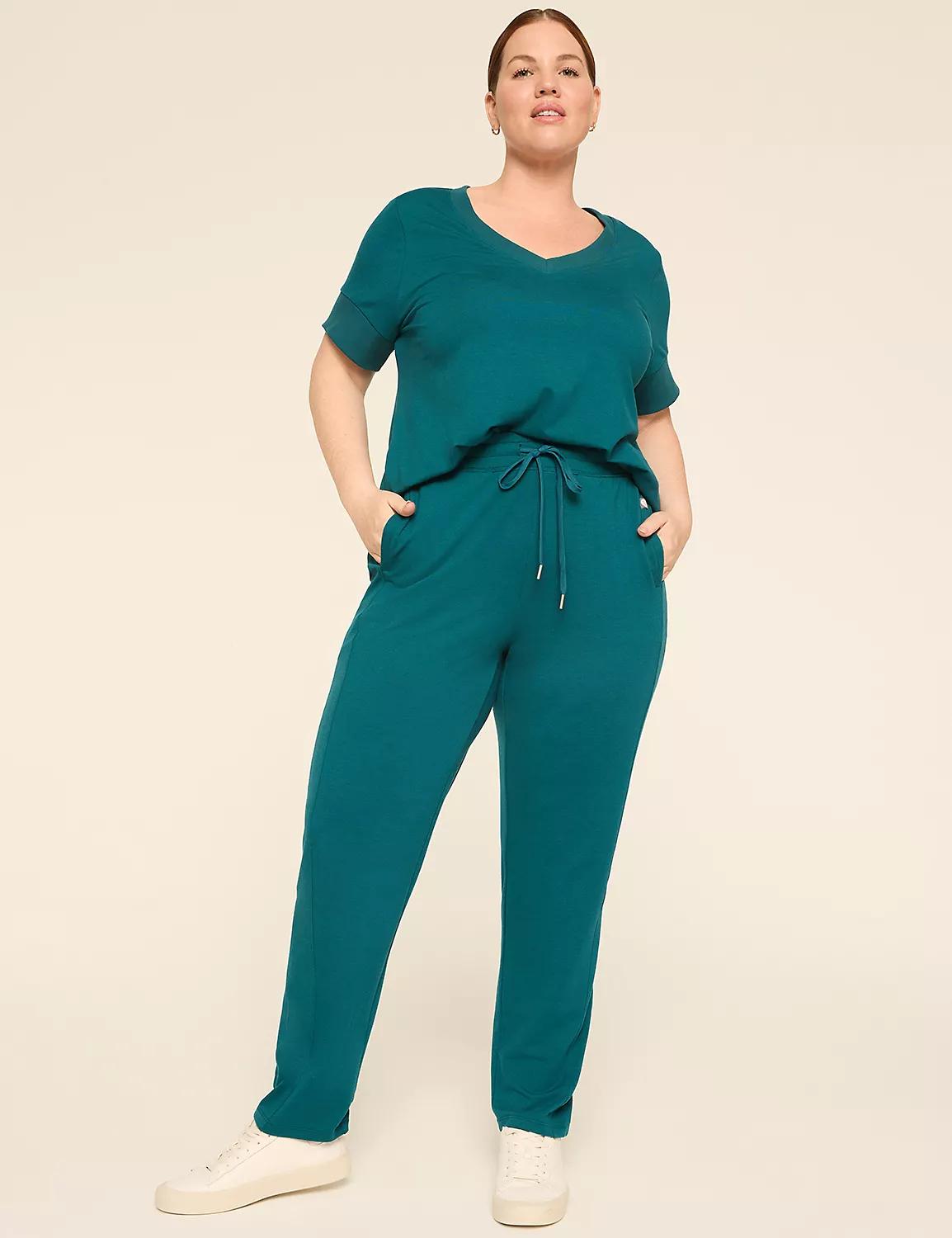 LIVI French Terry Short-Sleeve V-Neck Sweatshirt Product Image