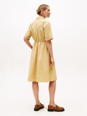 Linen-Cotton Blend Midi Shirtdress Product Image