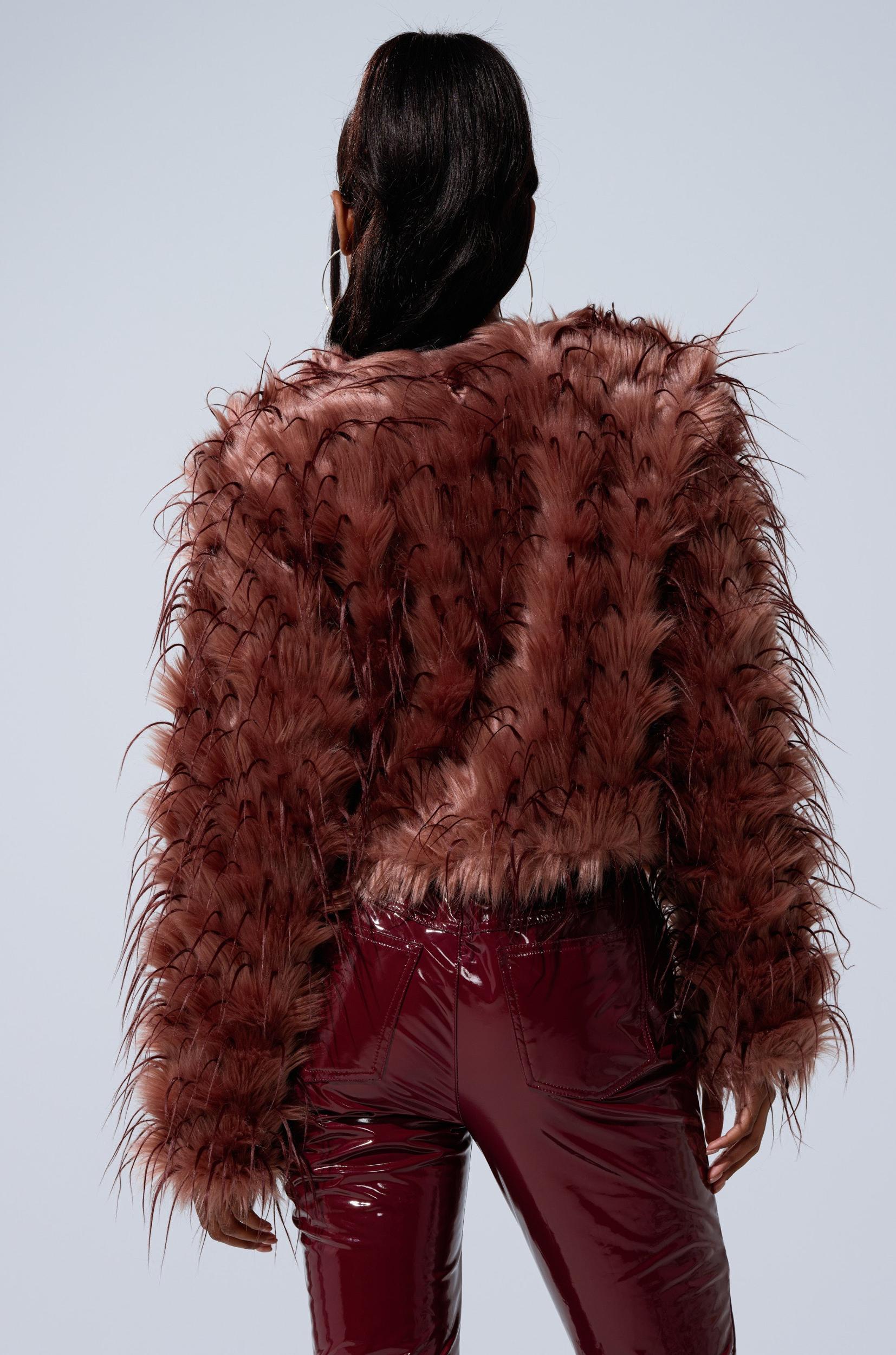 PIPER TEXTURED FAUX FUR COAT Product Image