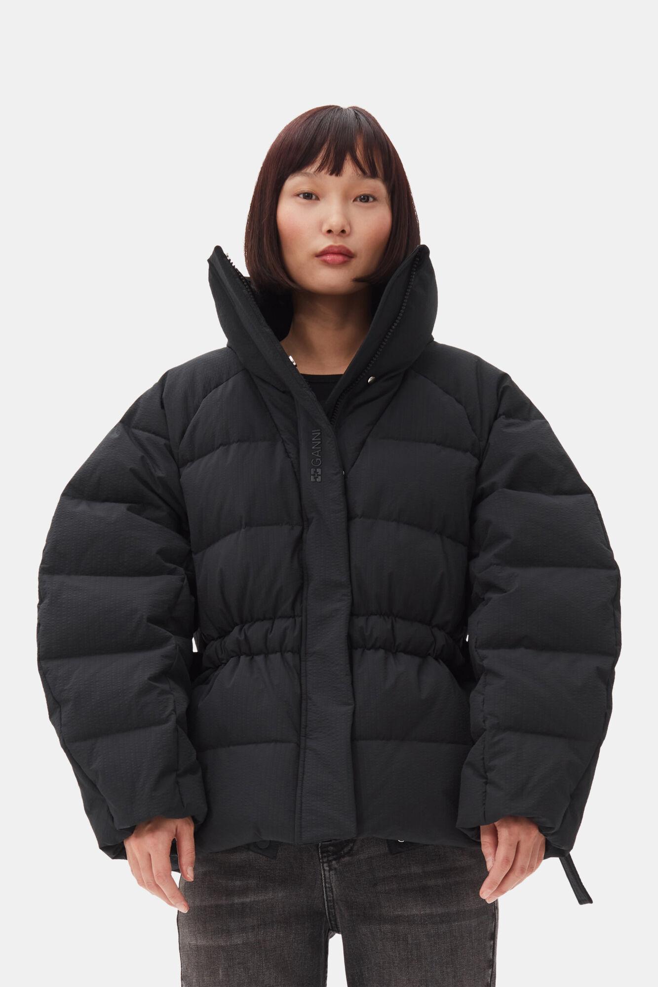 Black Tech Oversized Puffer Jacket Product Image