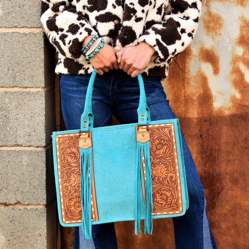Turquoise Suede Serenade American Bag Product Image