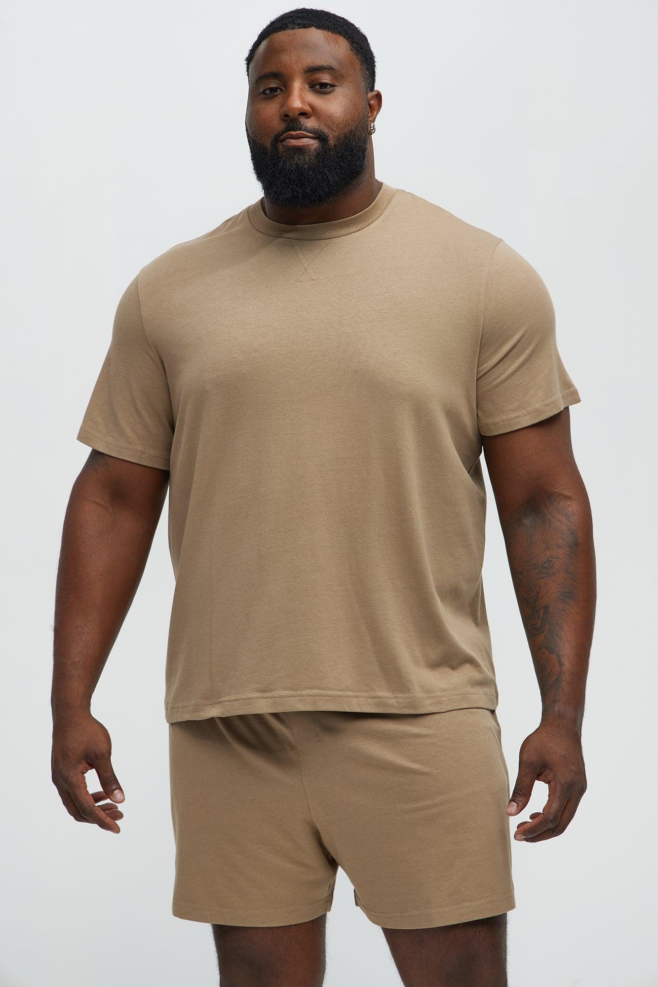 Essential Modal Lounge Short Sleeve Tee - Taupe Male Product Image