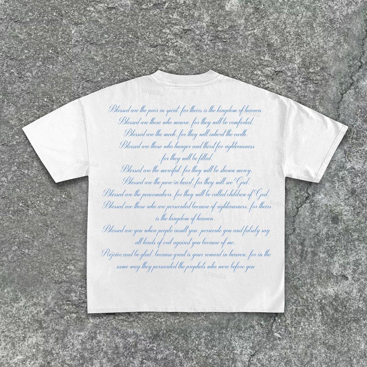 Vintage Scriptures of the Blessed Virgin Mary Graphic Cotton T-Shirt Product Image