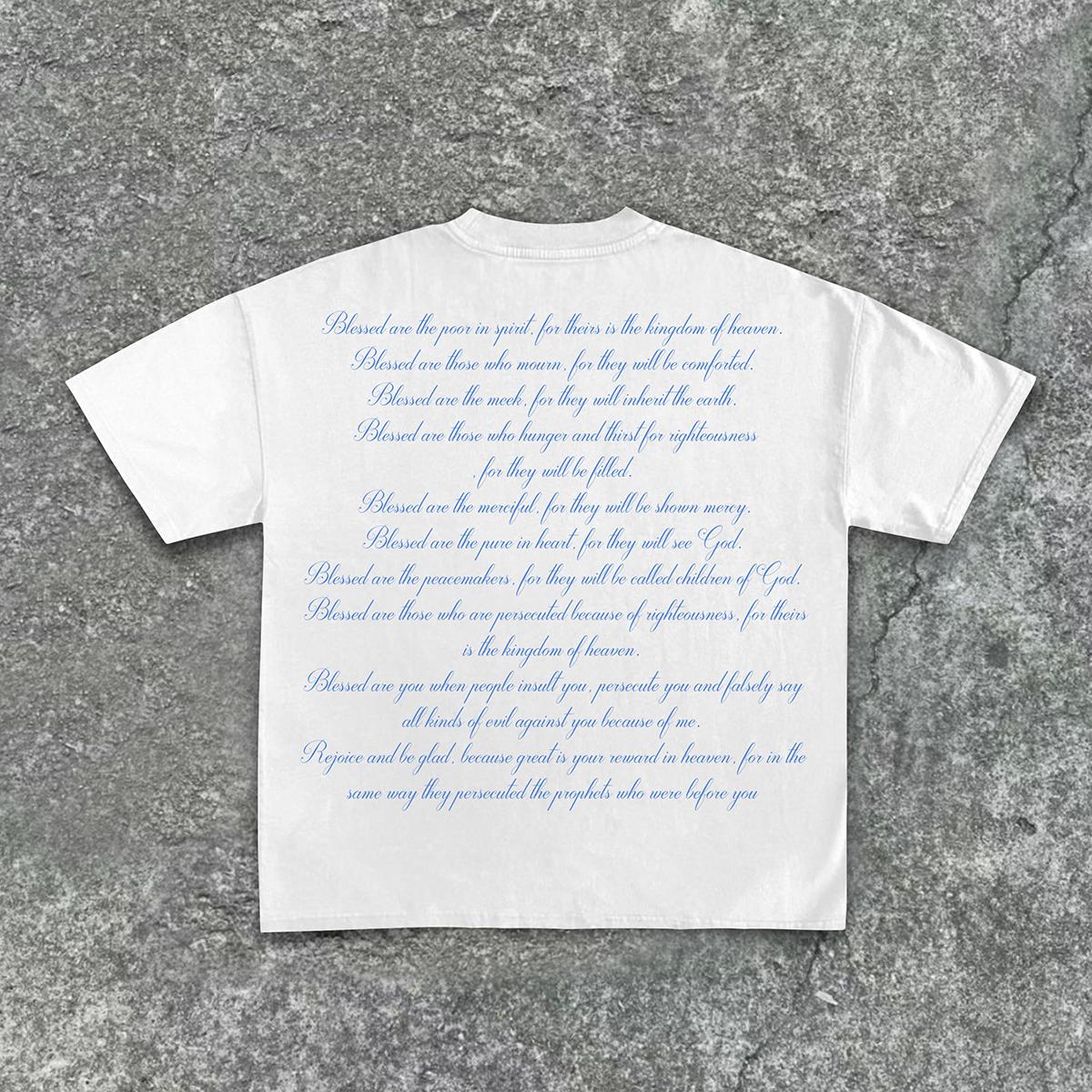 Vintage Scriptures of the Blessed Virgin Mary Graphic Cotton T-Shirt Product Image