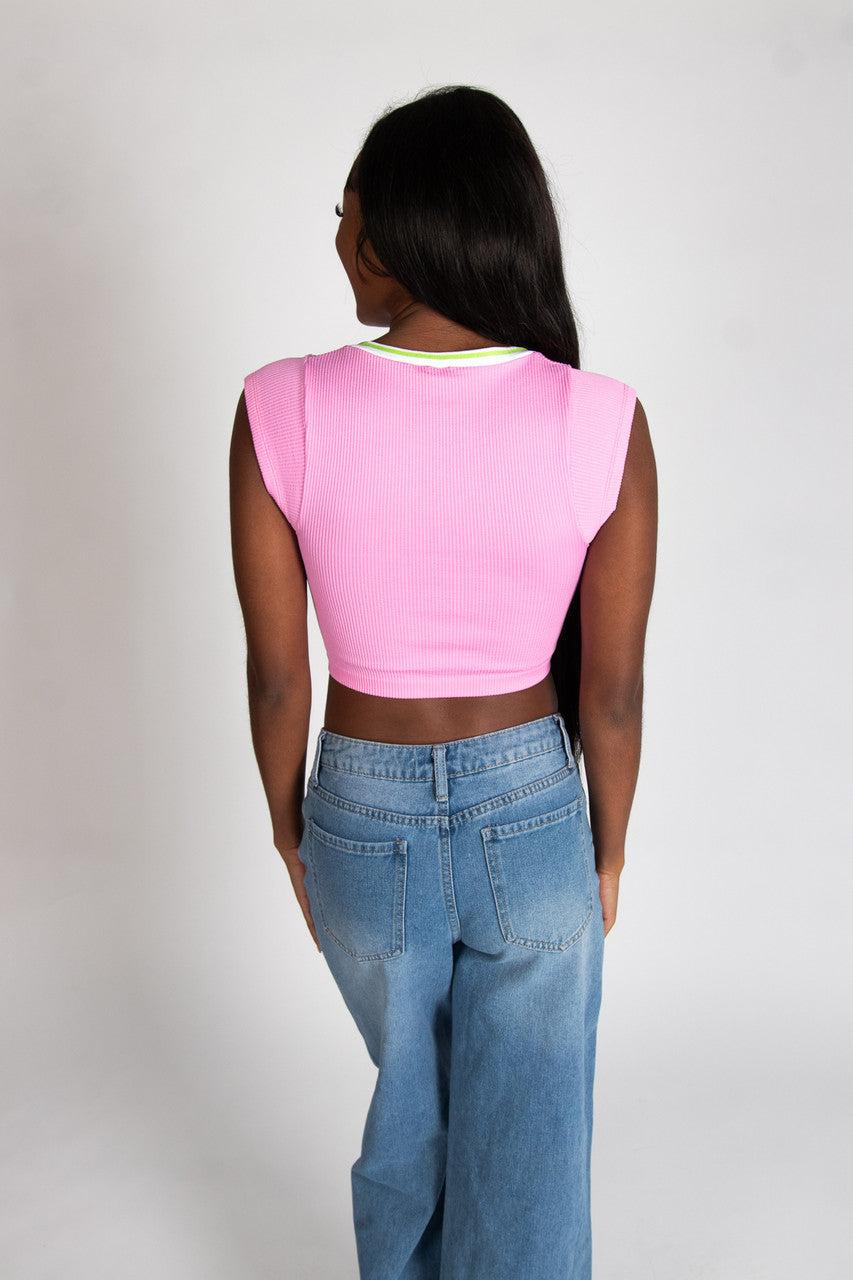 Sporty Notch Neck Seamless Tee Product Image