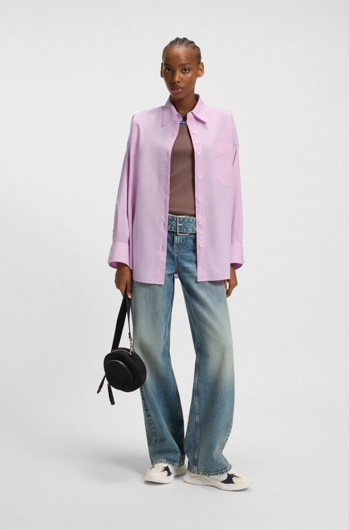 Oversize-fit blouse in cotton poplin Product Image