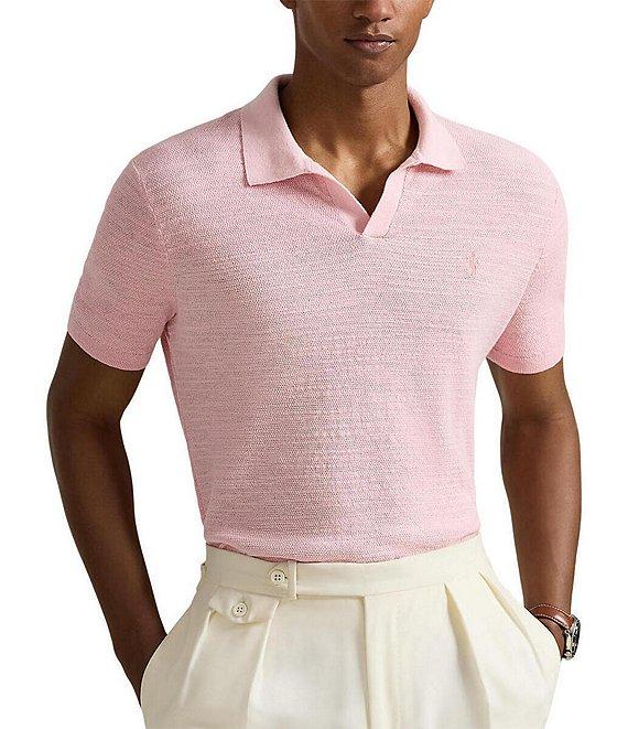 Polo Ralph Lauren Textured Linen-Blend Short Sleeve Sweater Product Image