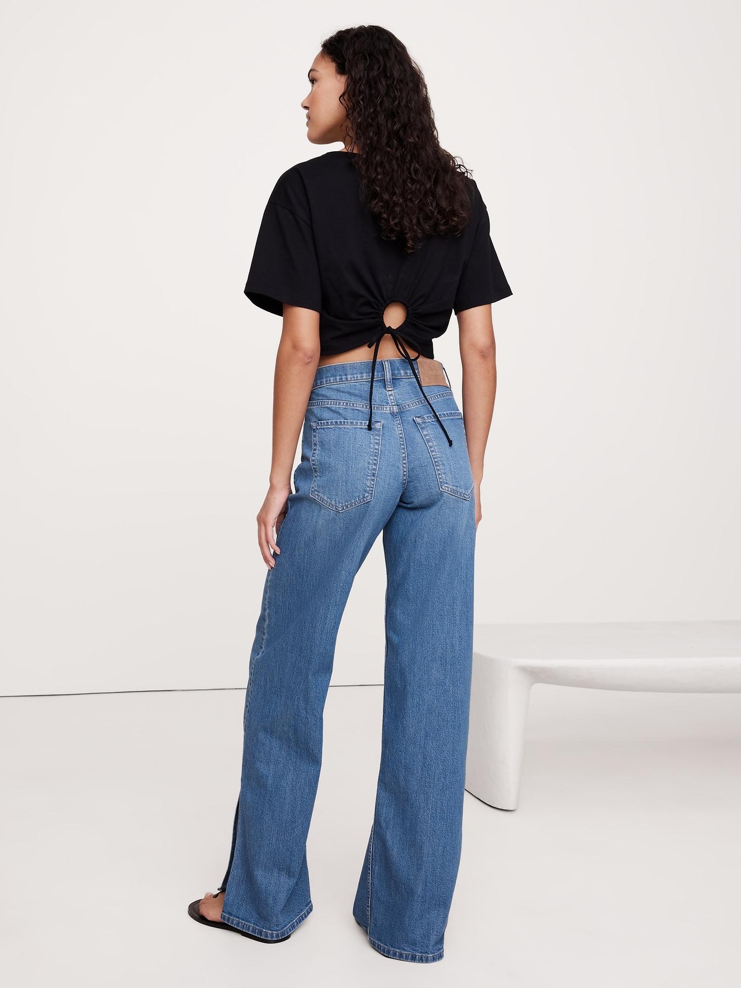 The Icon Classic Mid-Rise Wide-Leg Split-Hem Jean Product Image