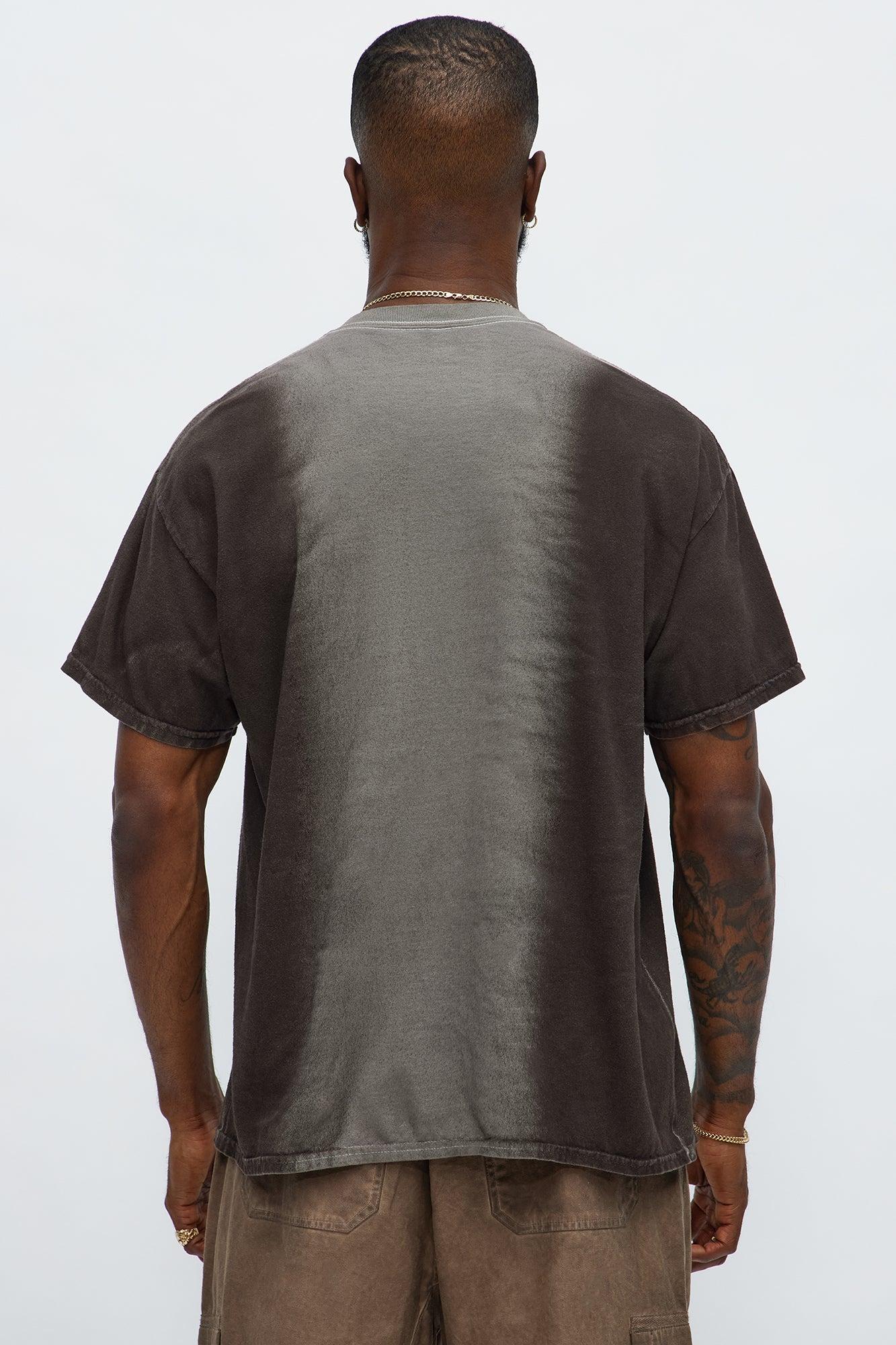 Split Up Washed Tee - Dark Brown Male Product Image