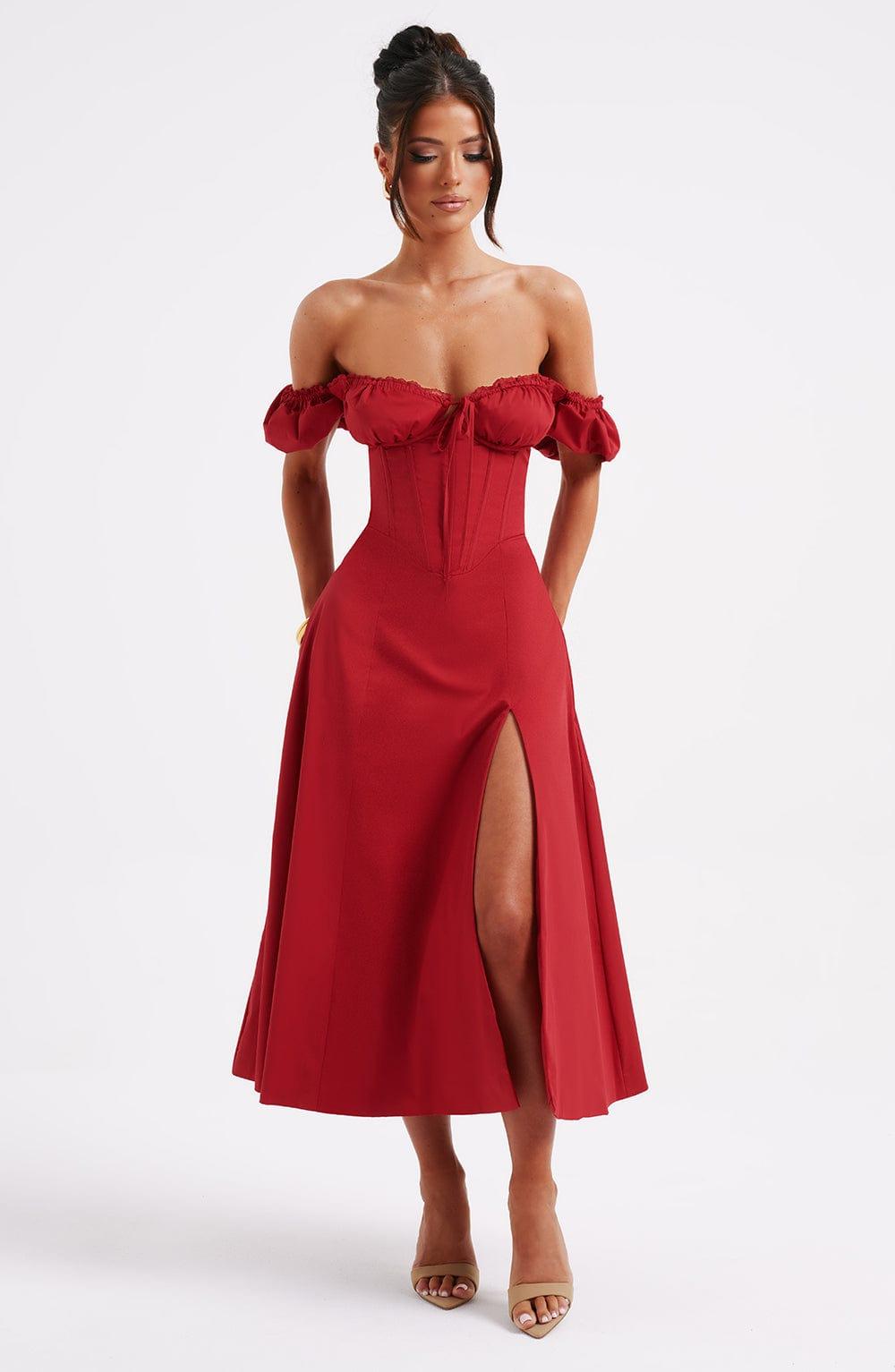 Courtney Midi Dress - Red Product Image