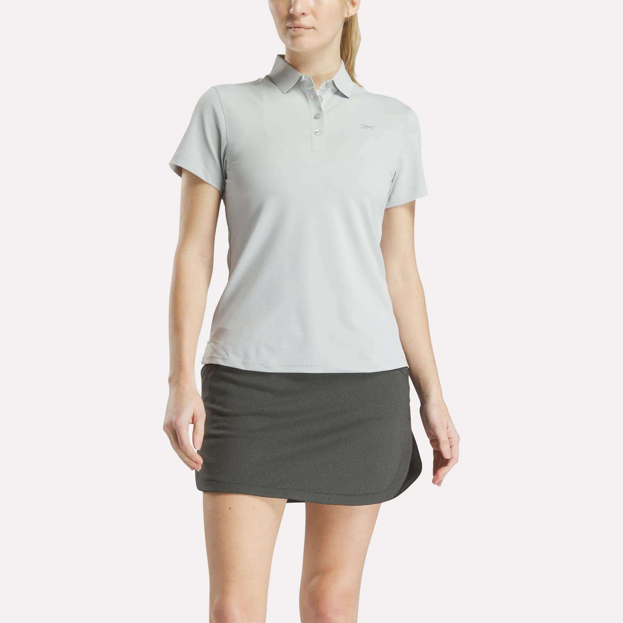 Women's Short Sleeve Stretch Pique Placket Polo Shirt Female Product Image