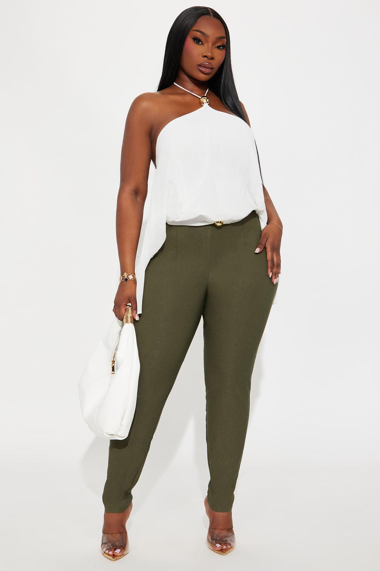 Venetian High Rise Pants - Olive Female Product Image