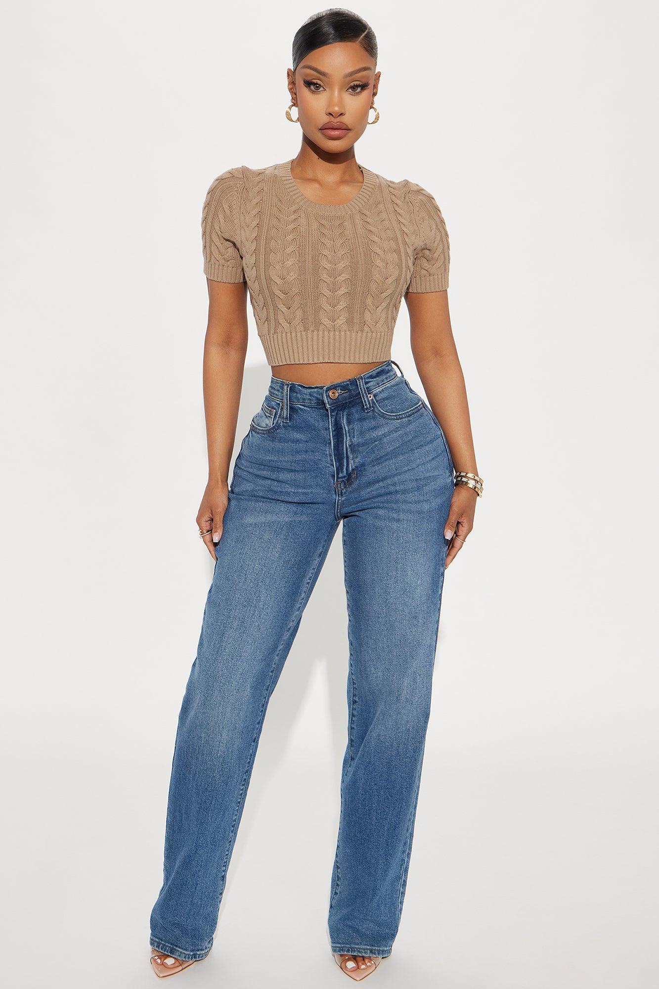 Step Forward Cable Knit Sweater Top - Taupe Product Image