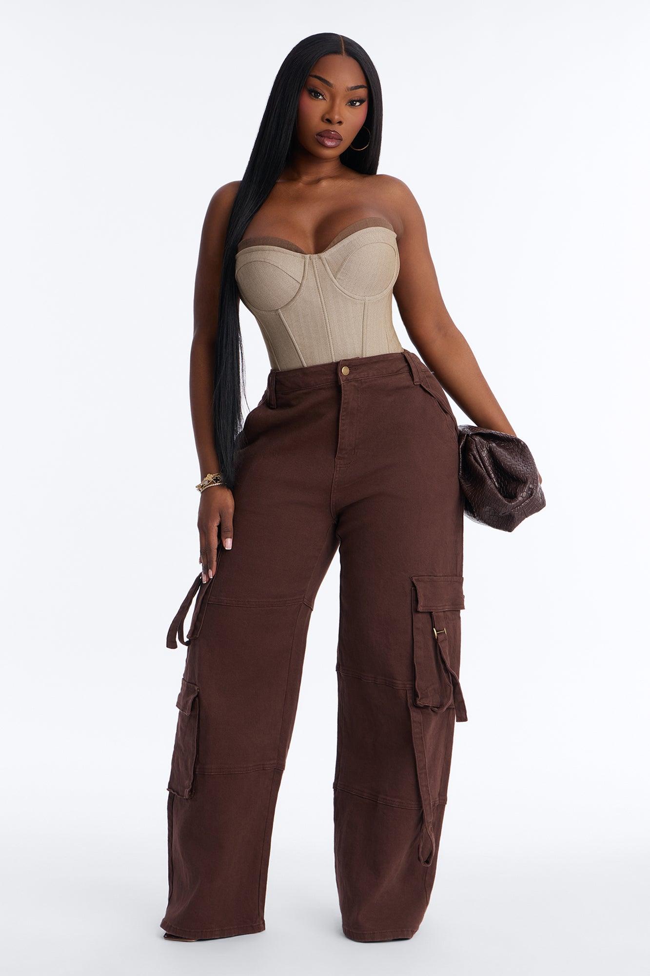 Desi Mineral Wash Cargo Pant - Chocolate Female Product Image
