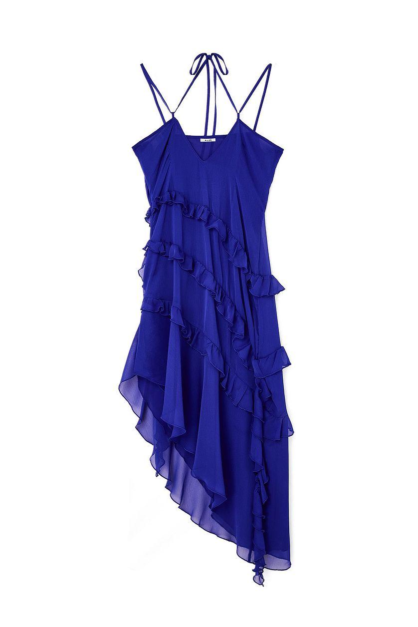 Ruffle Chiffon Midi Dress Product Image