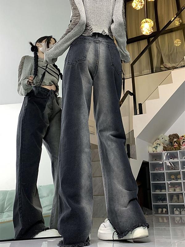 Vintage Ombre Raw Trim Boyfriend Jeans Product Image