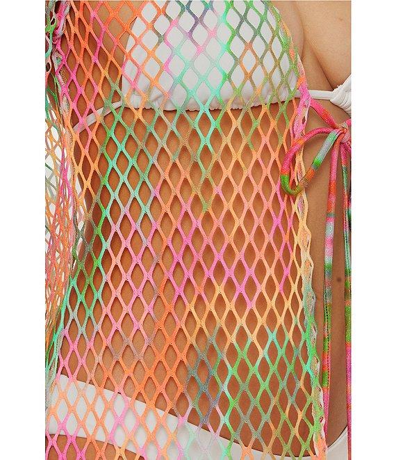 Becca By Rebecca Virtue Mirage Fishnet Flare Sleeve Tunic Swim Cover-Up Product Image