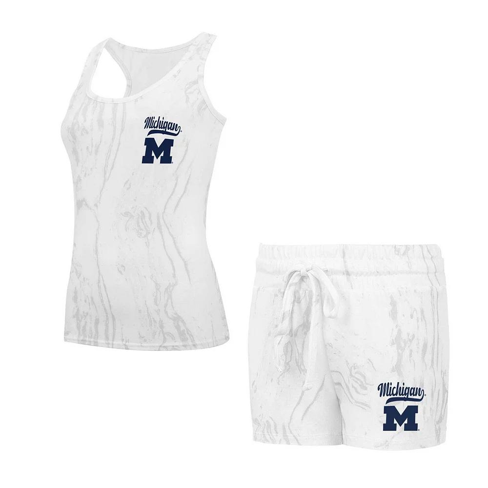 Women's Concepts Sport Michigan Wolverines Quartz Tank Top & Shorts Set, Size: Medium, Beige Product Image