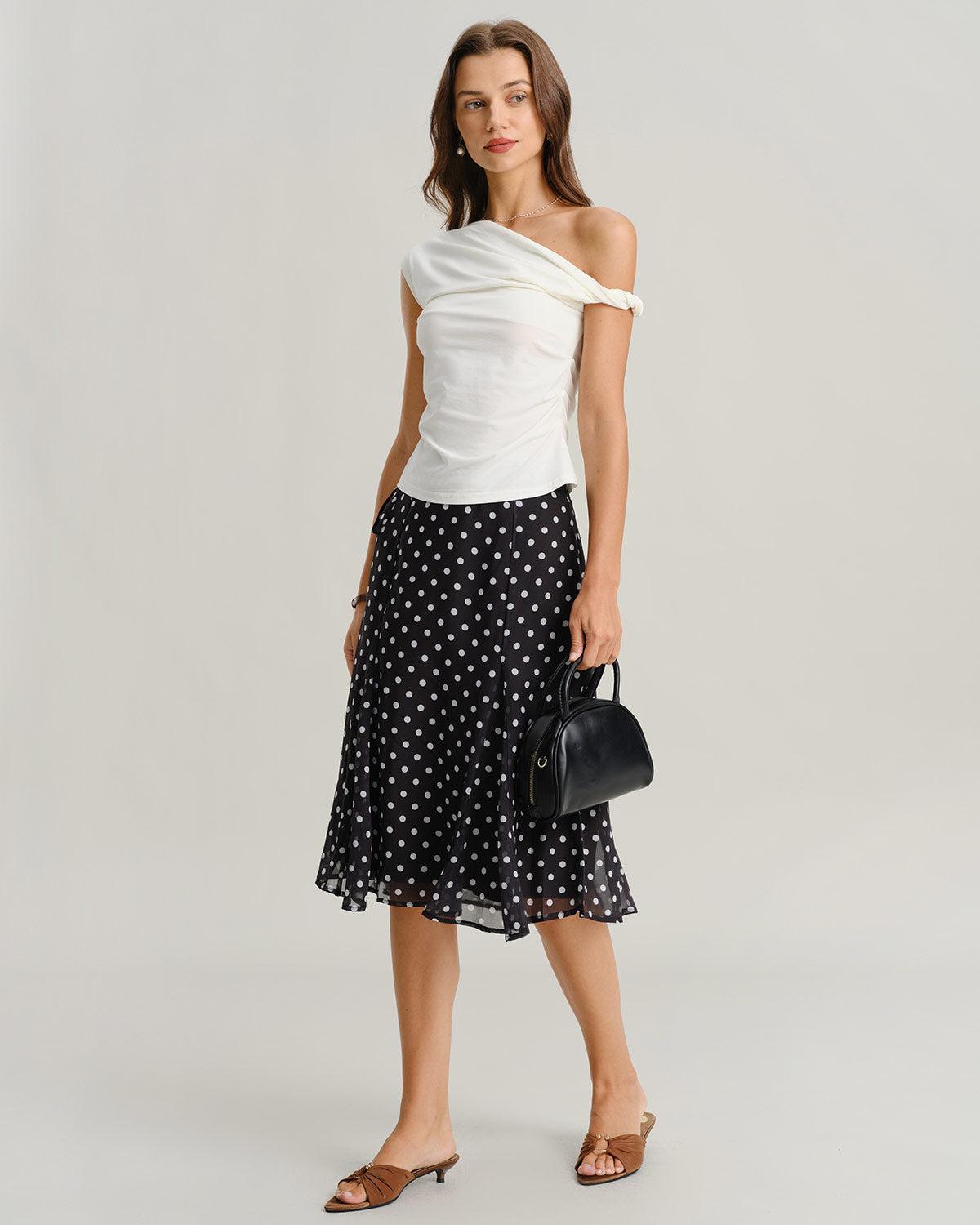 White One-Shoulder Cami Top Product Image