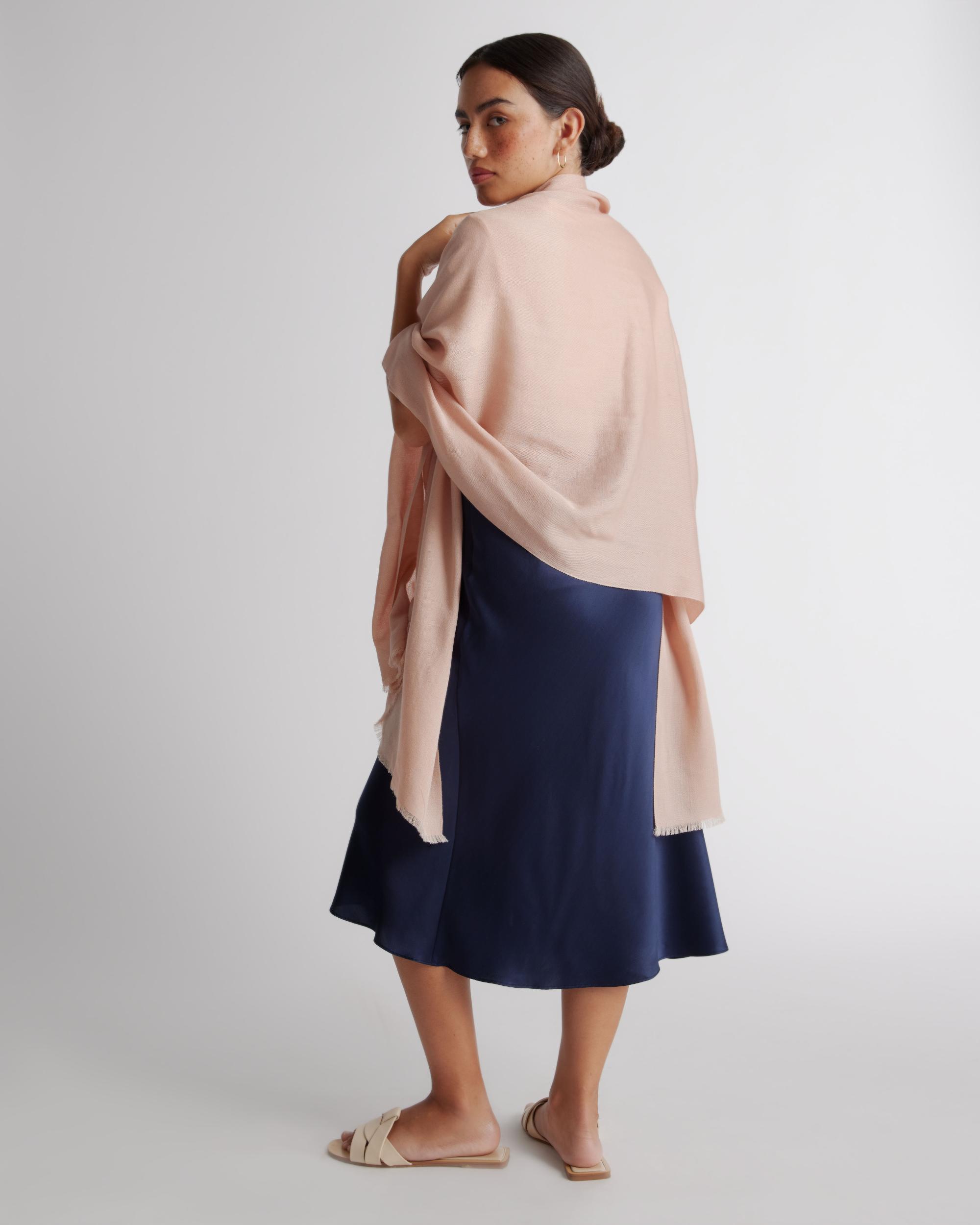 Quince | Women's Featherweight Cashmere Silk Frayed Edge Scarf Product Image