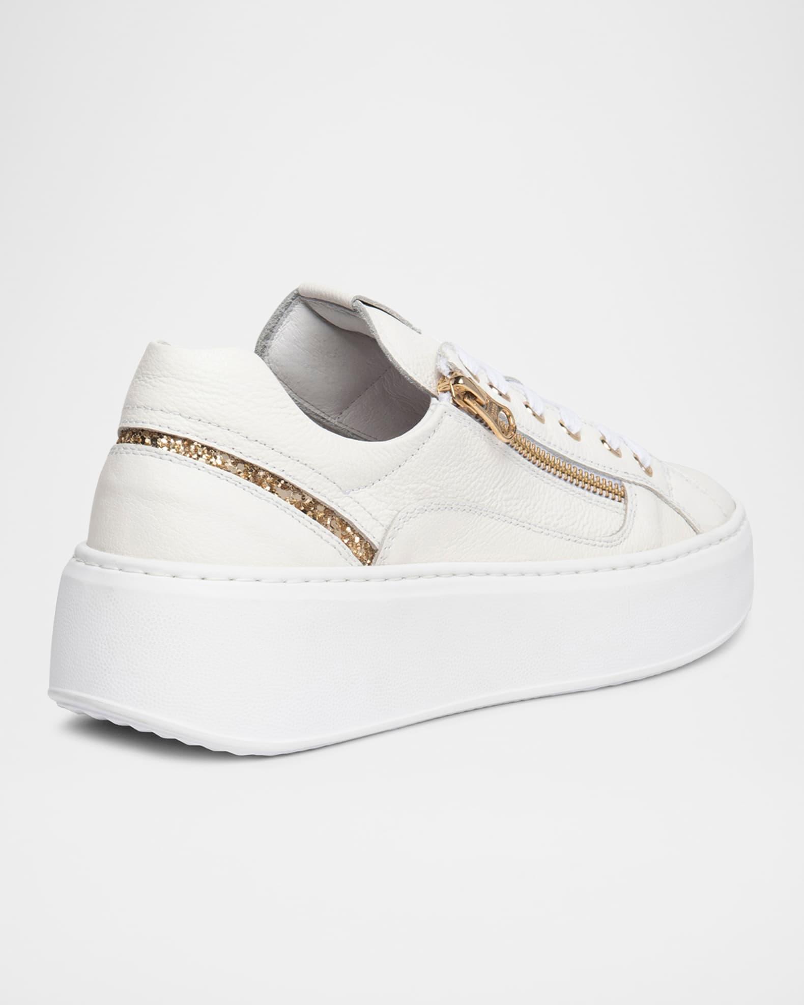 Leather Platform Side-Zip Sneakers Product Image