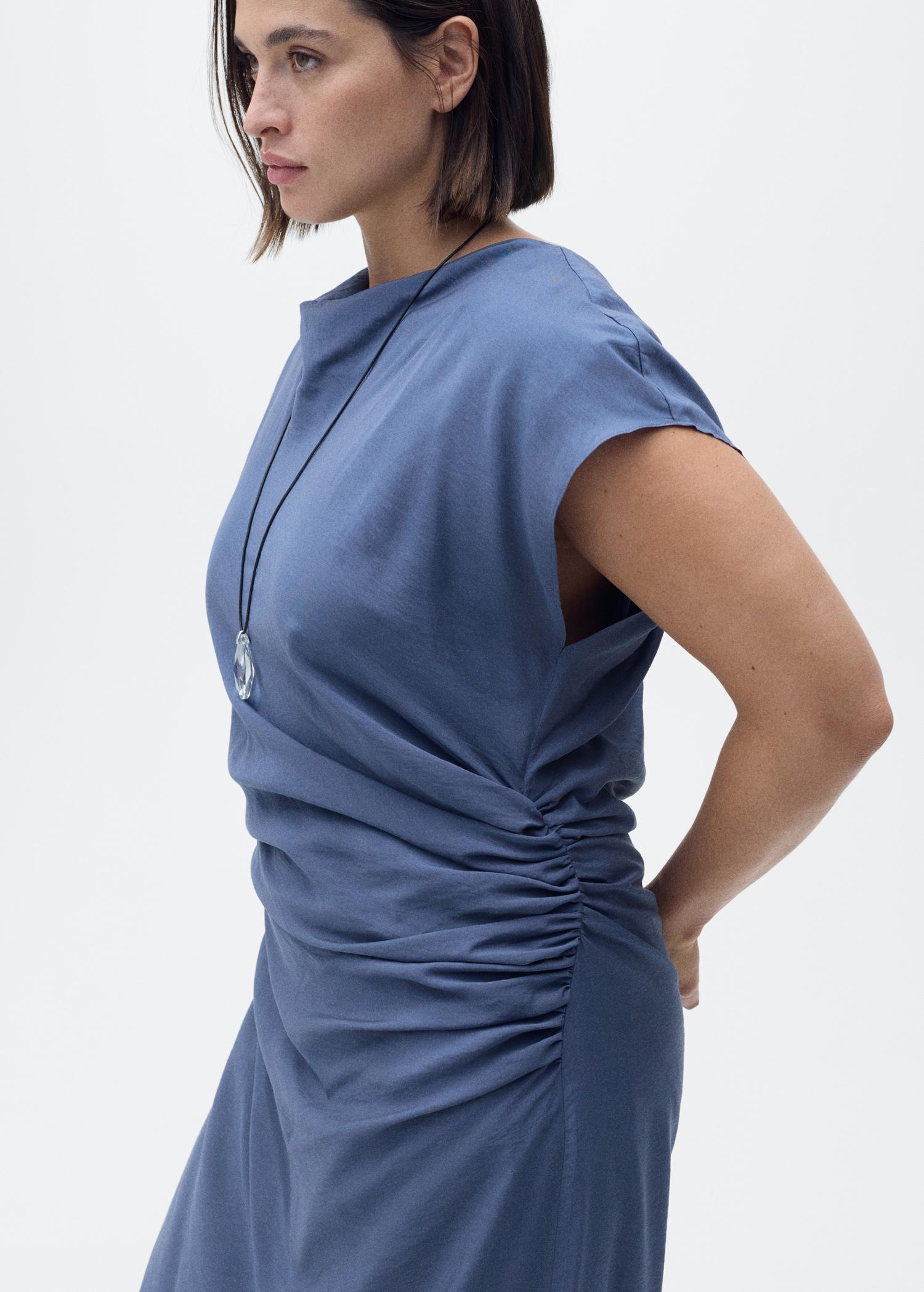 Draped straight dress - Women | MANGO USA Product Image