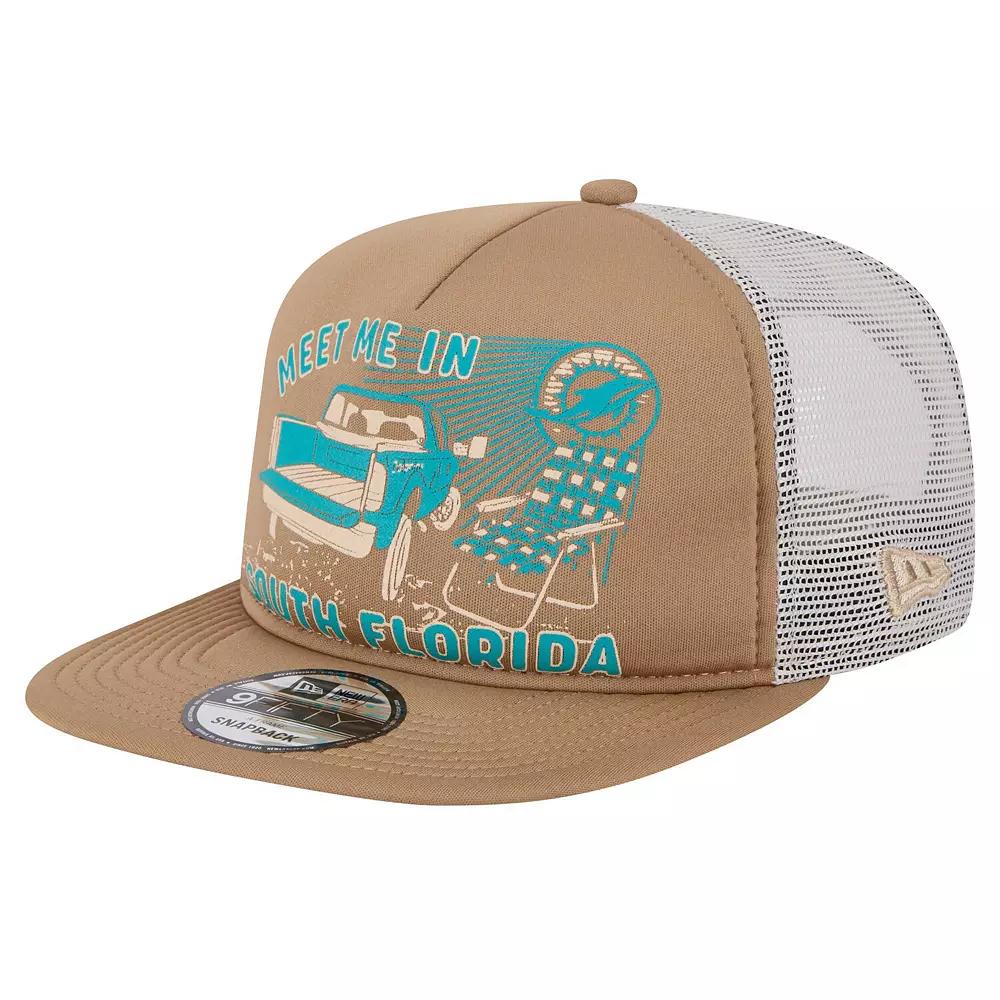 Men's New Era Tan Miami Dolphins Meet Me 9FIFTY Snapback Hat, Team Product Image