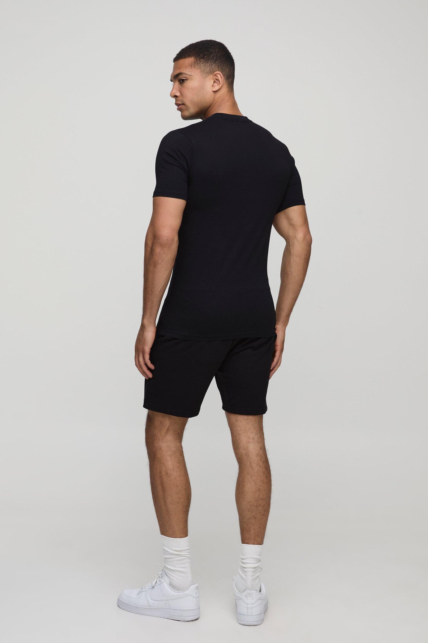 2 Pack Basic Muscle Fit T-Shirts | boohooMAN USA Product Image