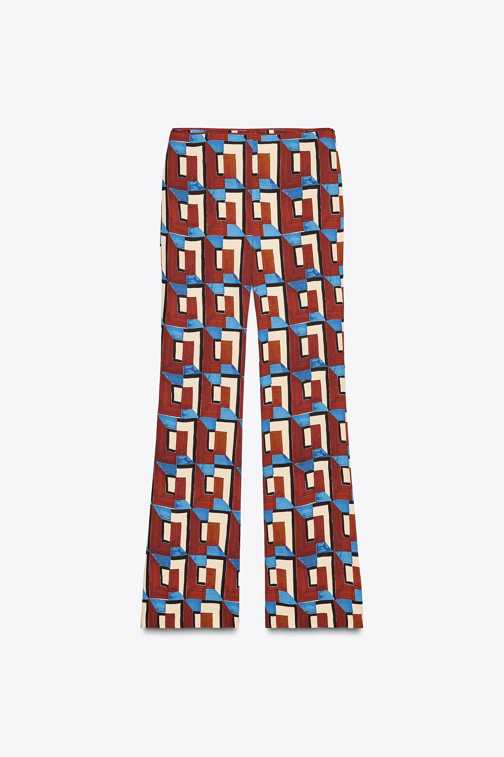 ZW COLLECTION PRINTED FLARE PANTS Product Image