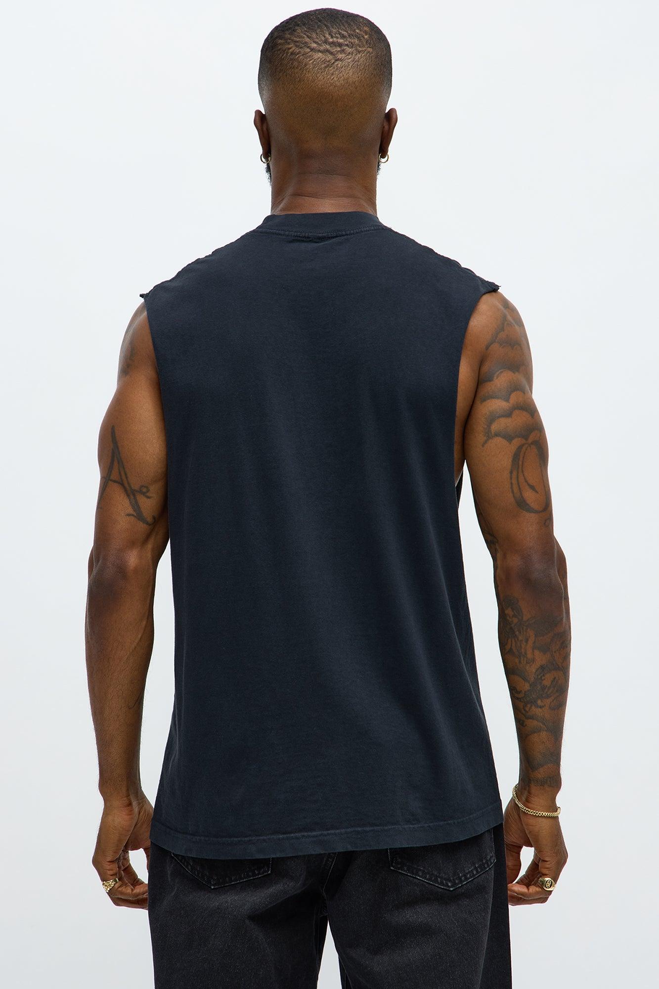 Big Aura Muscle Tee - Black Wash Male Product Image