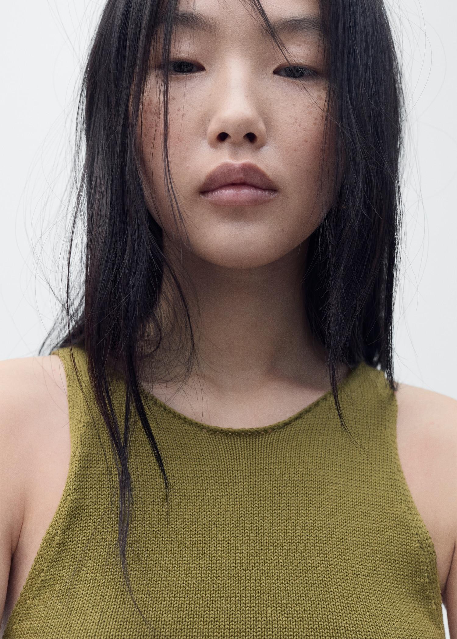 Combined-fabric jumpsuit with belt - Women | MANGO USA Product Image