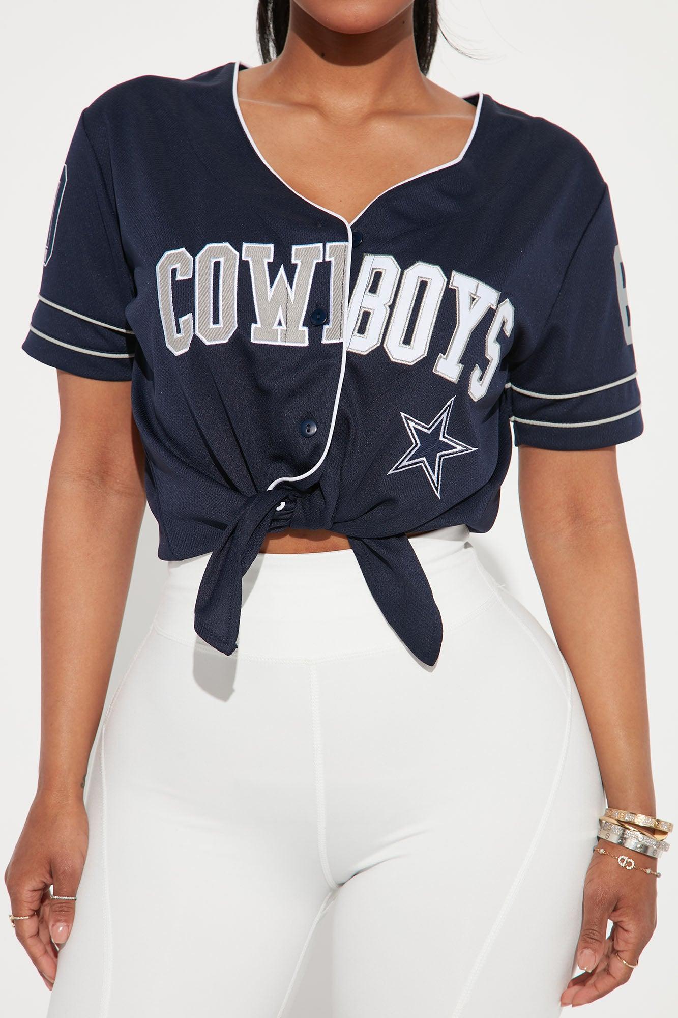 Dallas Cowboys Tie Front Top - Navy Female Product Image