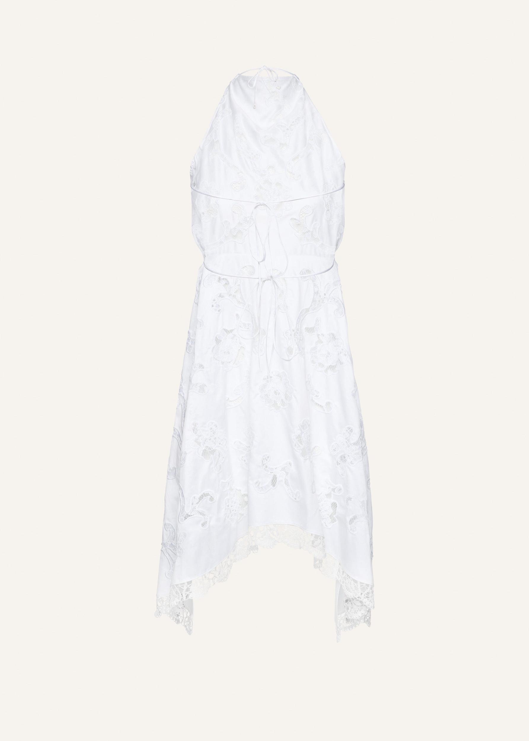 Lace poplin apron in white Product Image
