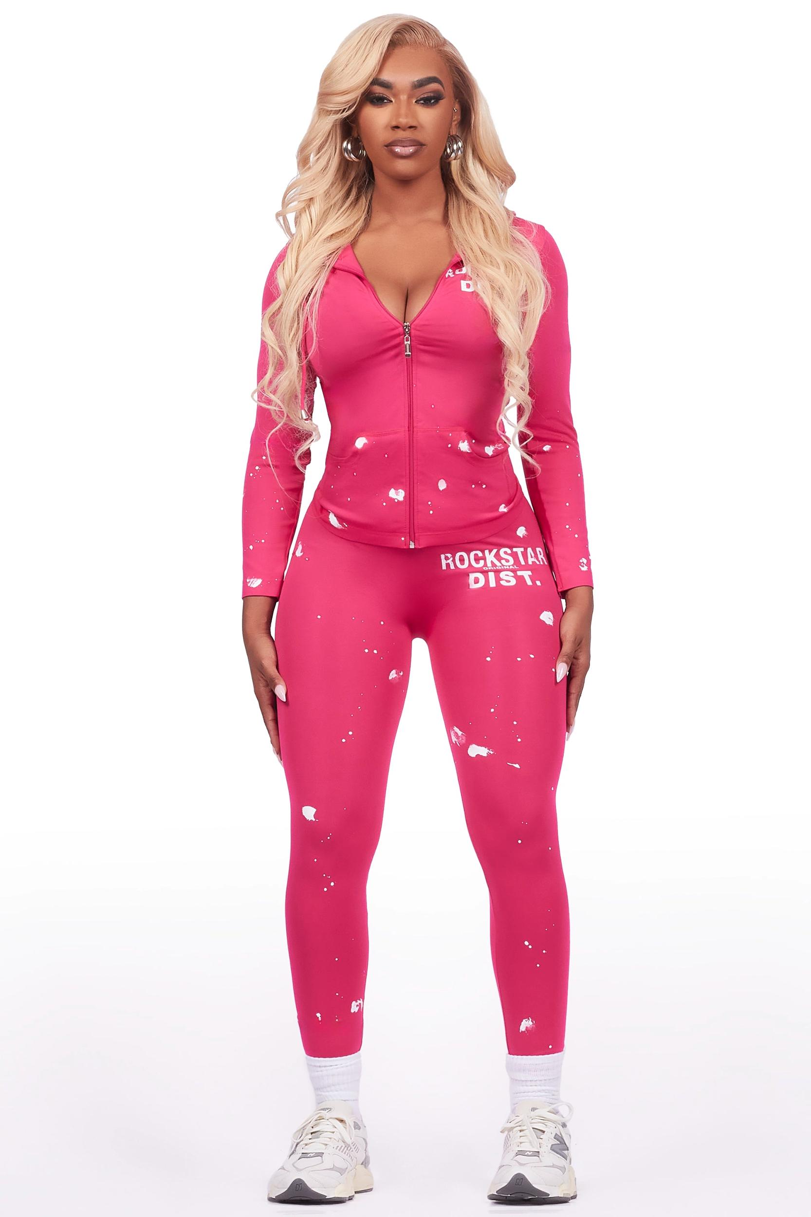 Nikki Hot Pink Painted Active Set Female Product Image