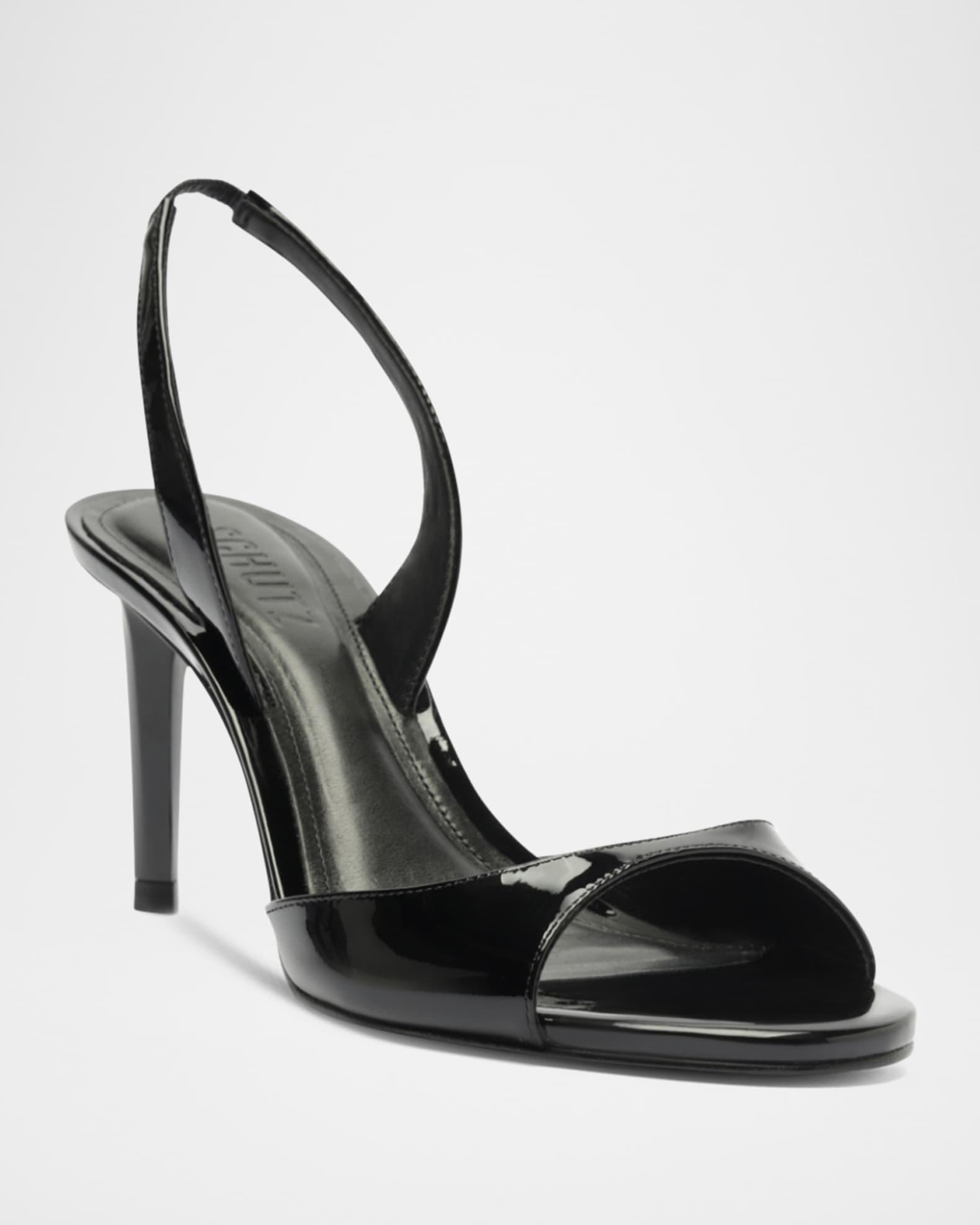 Scarlett Leather Mid-Heel Slingback Sandals Product Image