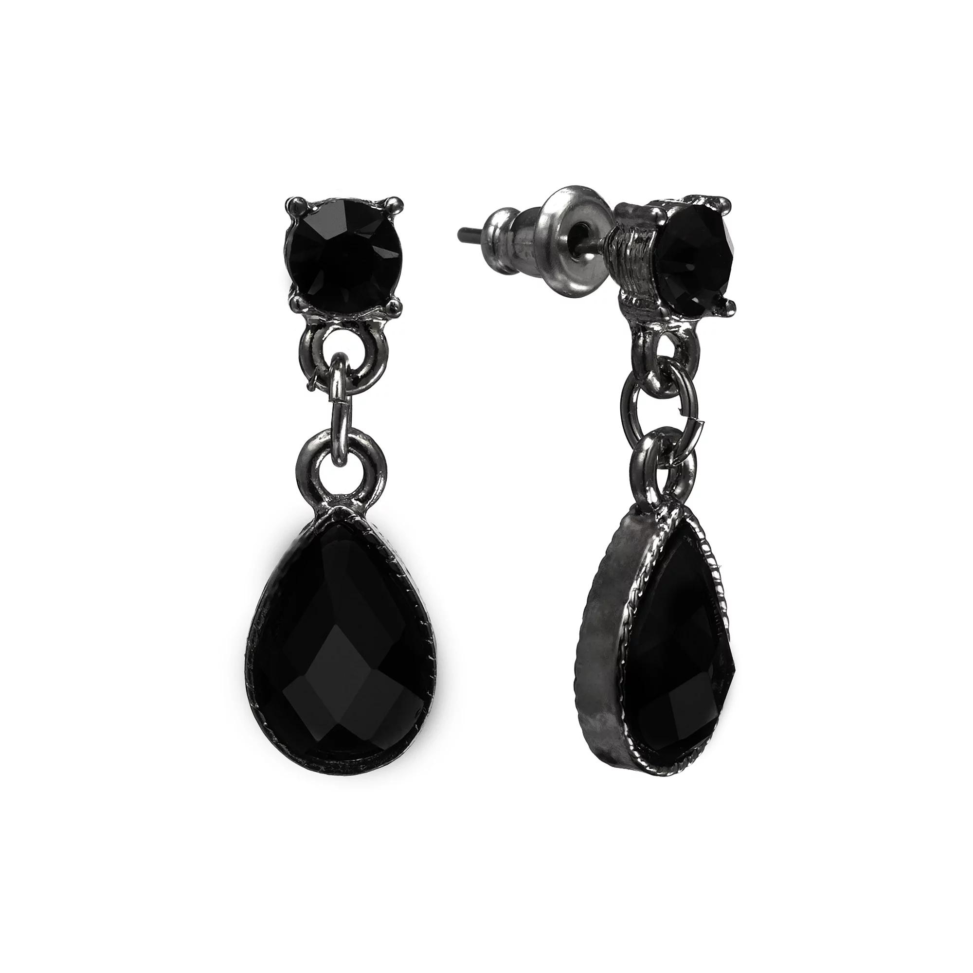 1928 Drop Earrings, Women's, Tone Black Product Image