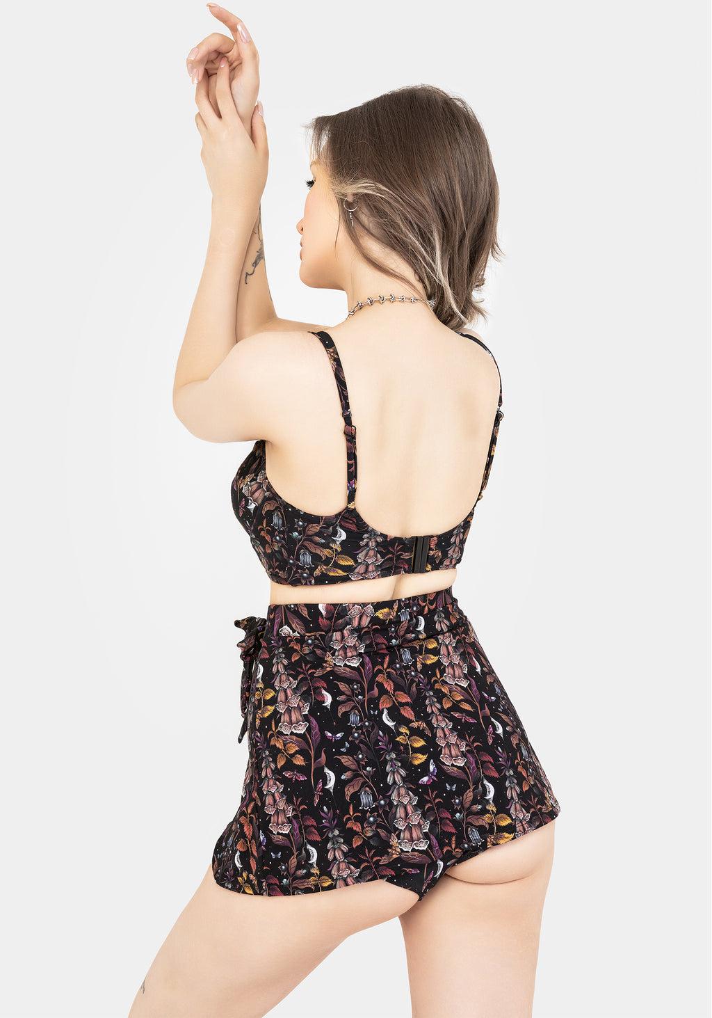 Foxglove Floral Print Bikini Top Product Image