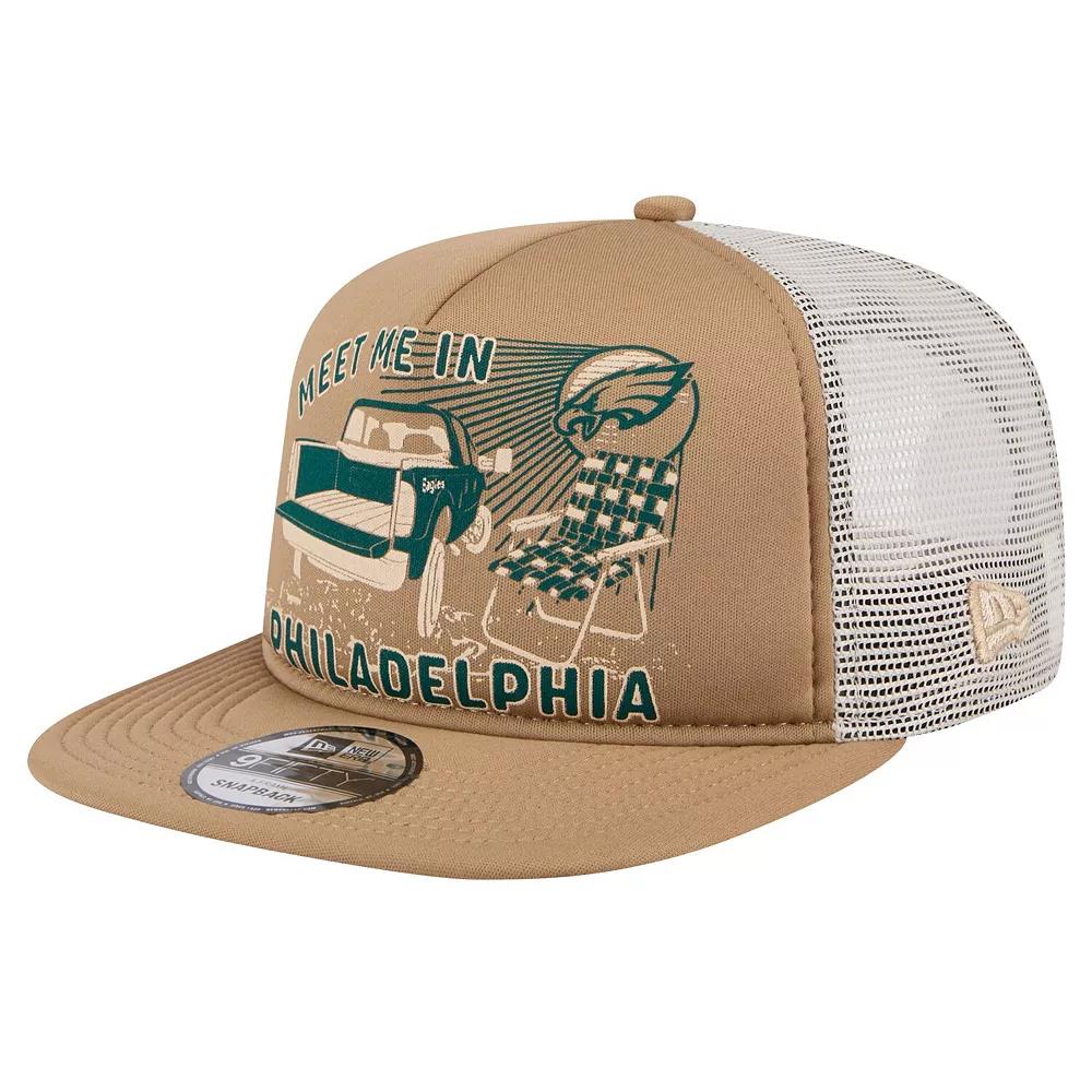 Men's New Era Tan Philadelphia Eagles Meet Me 9FIFTY Snapback Hat, Team Product Image