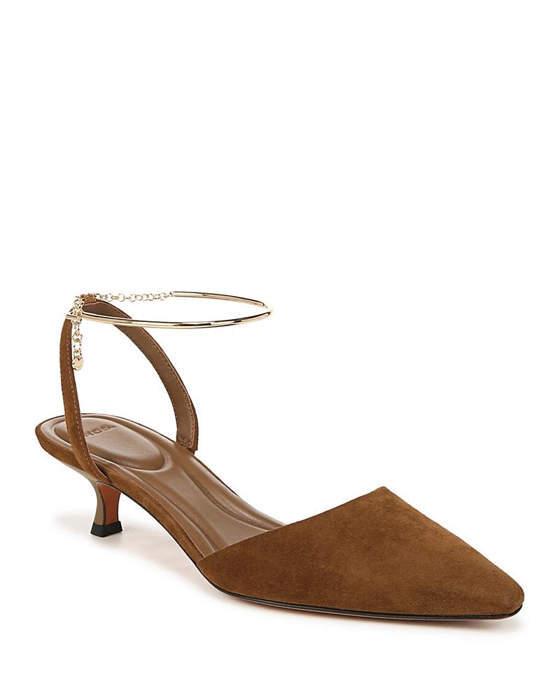 Vince Womens Sarita Pointed Toe Anklet Kitten Heel Pumps Product Image