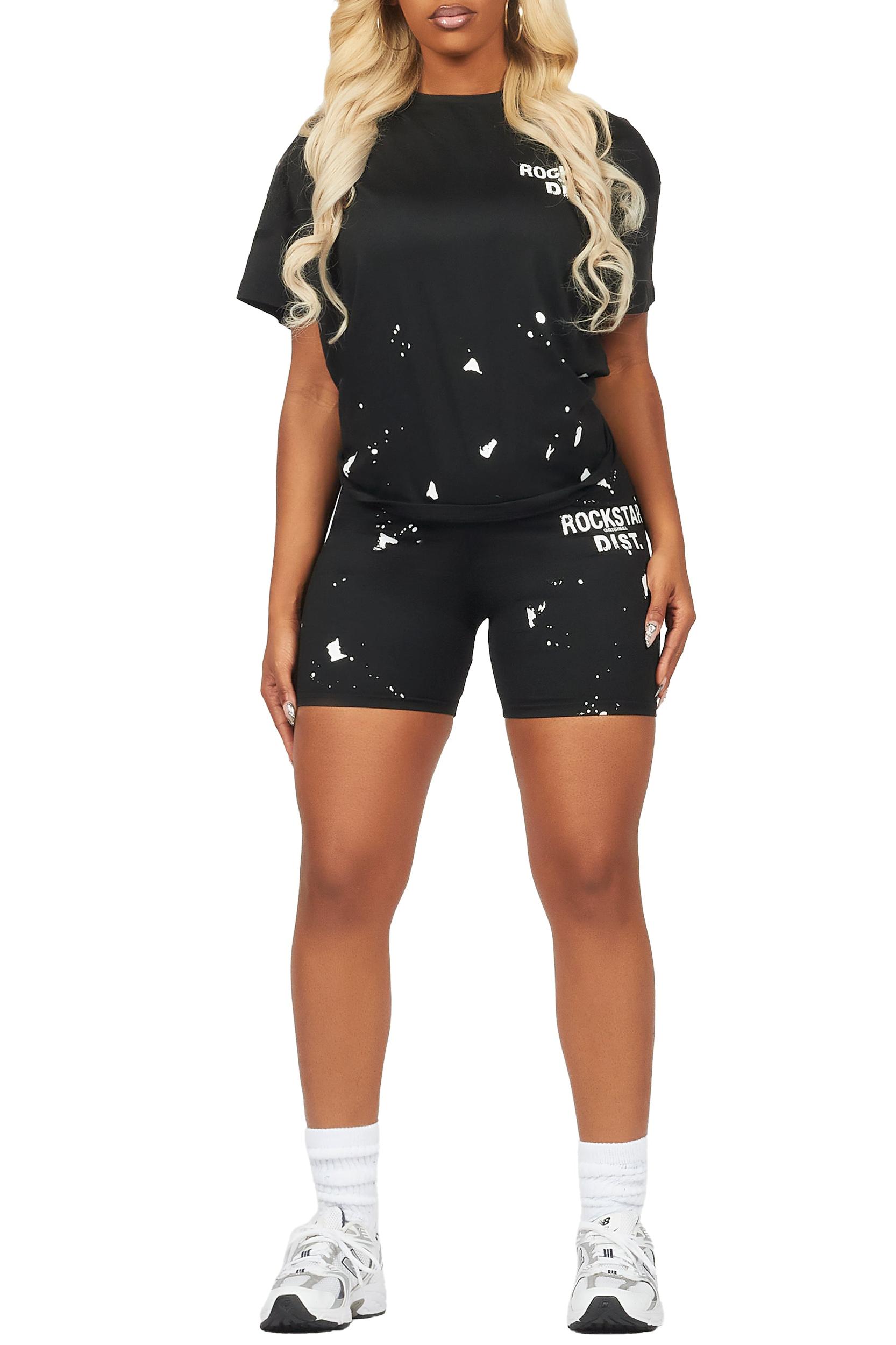 Living For It Black Bike Short Set Female Product Image