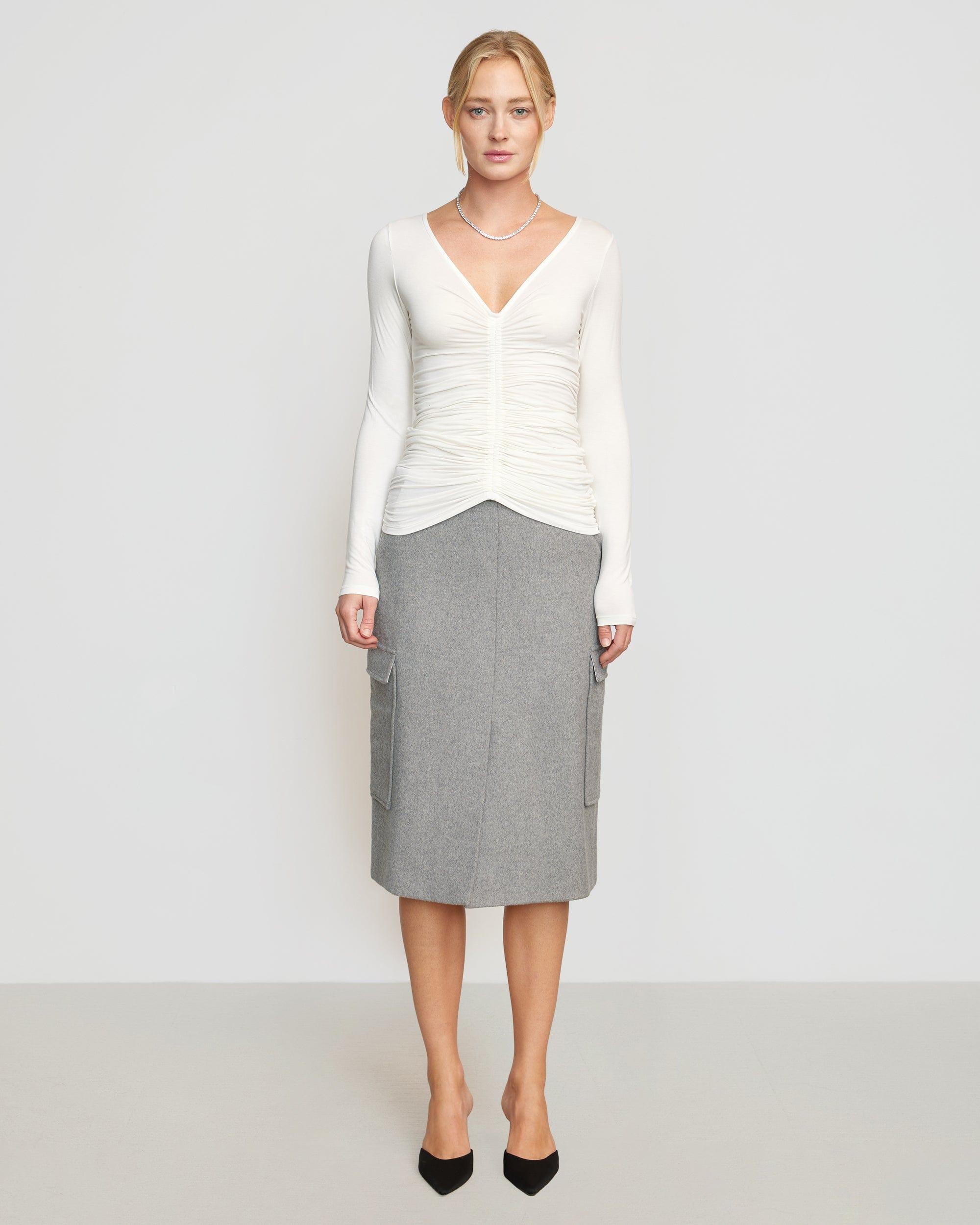 Felicia Wool Utility Midi Skirt Product Image