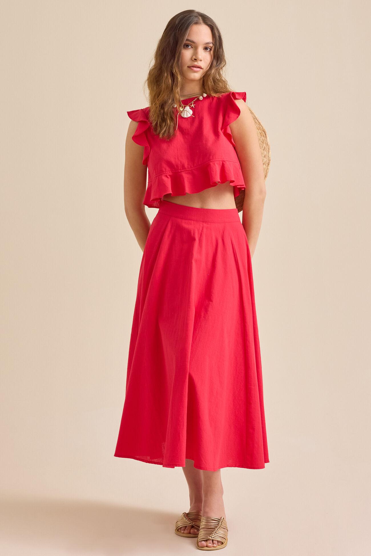 Grace Linen Ruffle Top Product Image