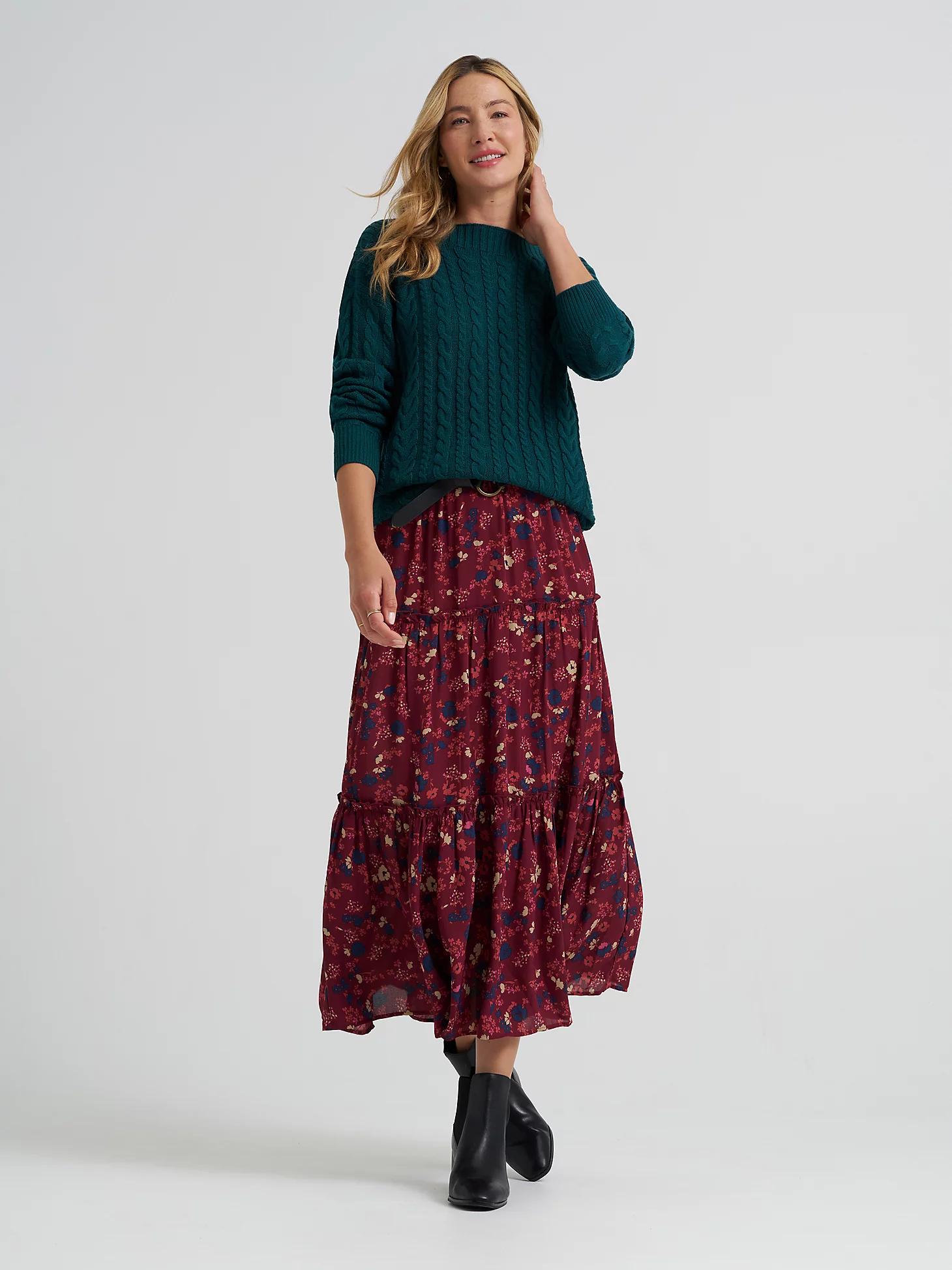 Women's Curved Hem Cable Knit Sweater | Women's Tops & Tees | Lee® Product Image