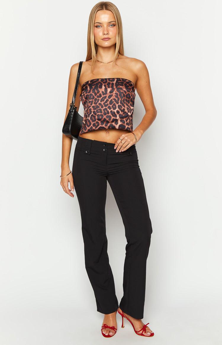 Ibiza Leopard Print Strapless Top Girls Product Image