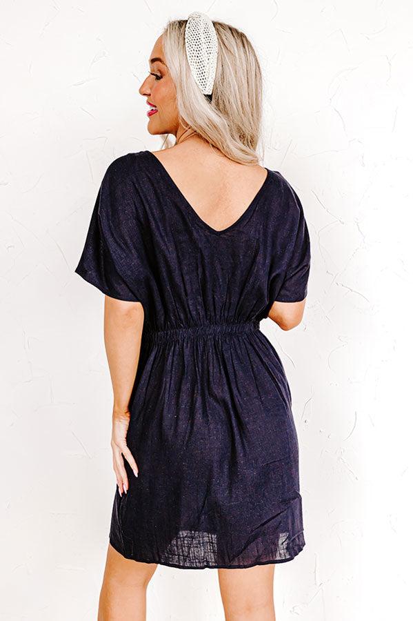 Capri Kisses Button Up Dress In Navy Product Image