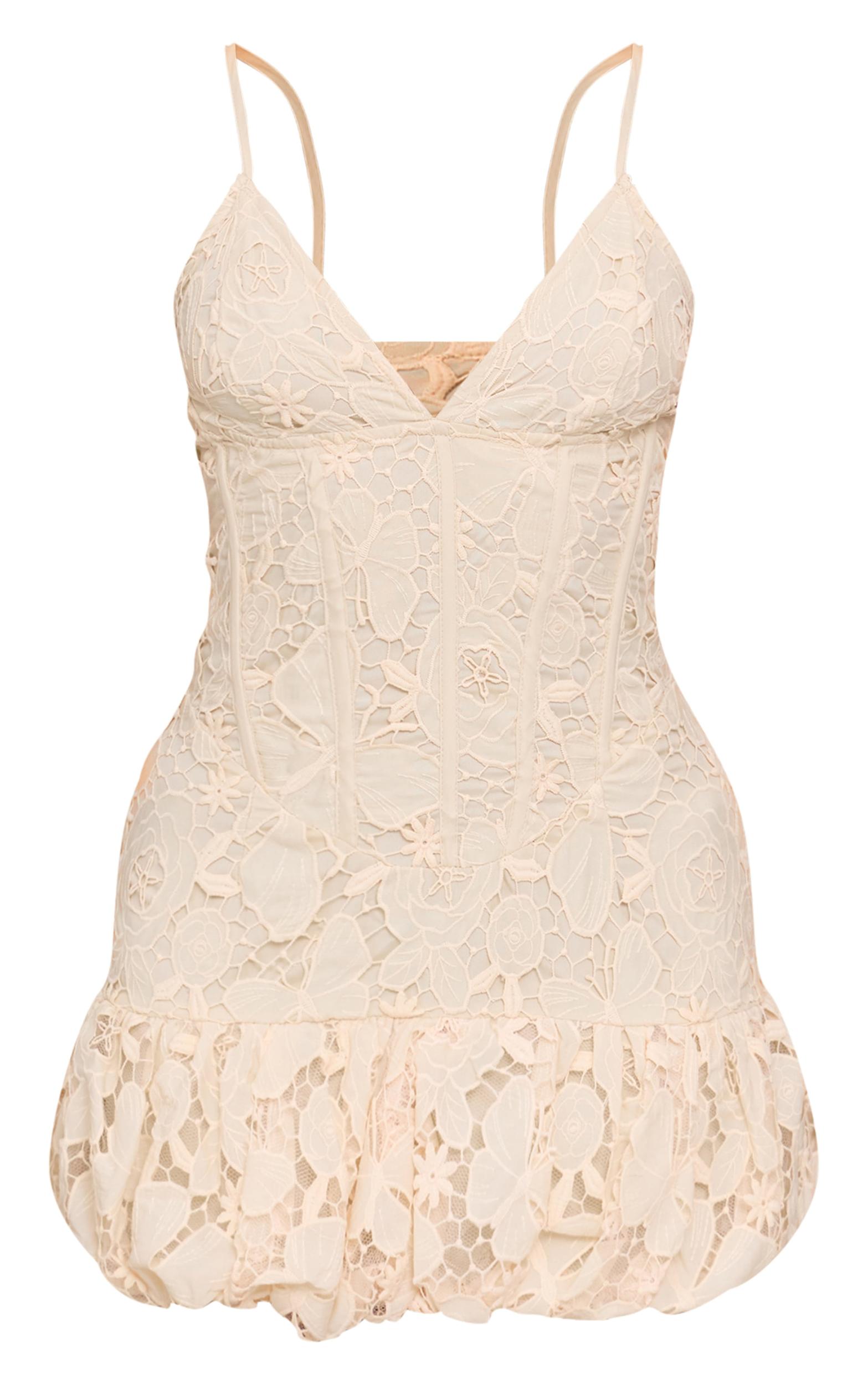 Butter Yellow Floral Cup Detail Extreme Puffball Hem Dress Product Image