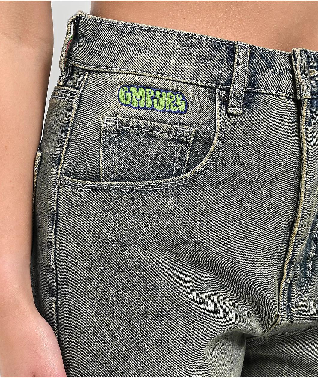 Empyre Tori Overdyed Petrol Wash Skate Jeans Product Image
